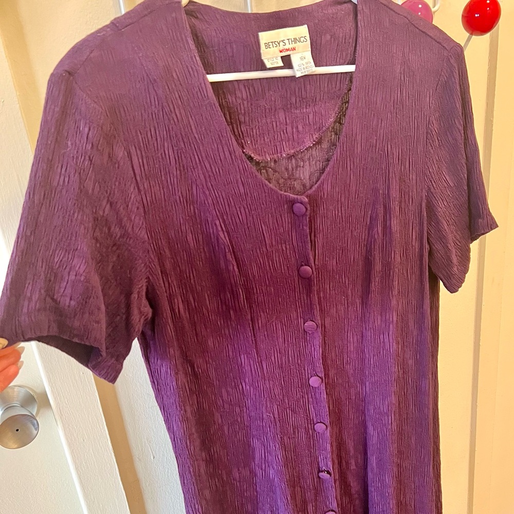 🌟HOST PICK!🌟 80s Vintage 💜 Betsy’s Things Crepe Boho Maxi-Dress - Picture 2 of 4